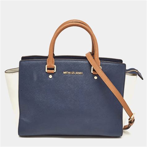 Michael Kors tricolor leather satchel